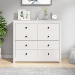 vidaXL Beistellschrank Weiß 100x40x90 cm Massivholz Kiefer