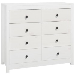 vidaXL Beistellschrank Weiß 100x40x90 cm Massivholz Kiefer