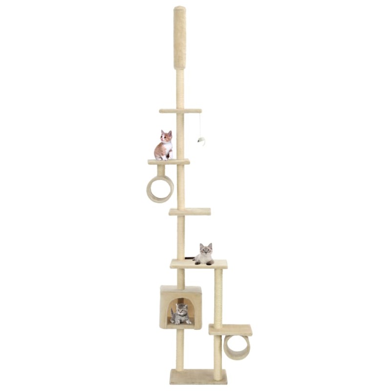 vidaXL Katzen-Kratzbaum mit Sisal-Kratzsäulen 260 cm Beige vidaXL Katzen-Kratzbaum mit Sisal-Kratzsäulen 260 cm Beige
