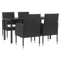 vidaXL 5-tlg. Garten-Essgruppe Schwarz Poly Rattan und Stahl vidaXL 5-tlg. Garten-Essgruppe Schwarz Poly Rattan und Stahl