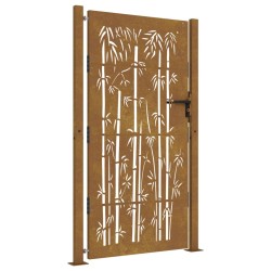 vidaXL Gartentor 105x205 cm Cortenstahl Bambus-Design