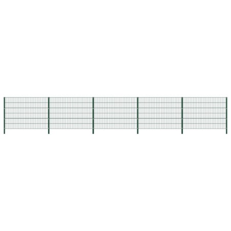 Zaunfeld mit Pfosten Eisen 8,5 x 1,2 m Grün