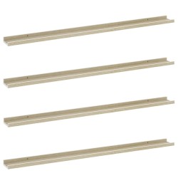 vidaXL Wandregale 4 Stk. Weiß und Sonoma-Eiche 115x9x3 cm