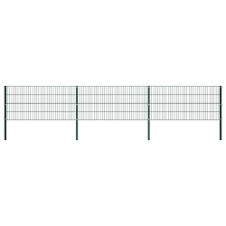Zaunfeld mit Pfosten Eisen 5,1 x 0,8 m Grün