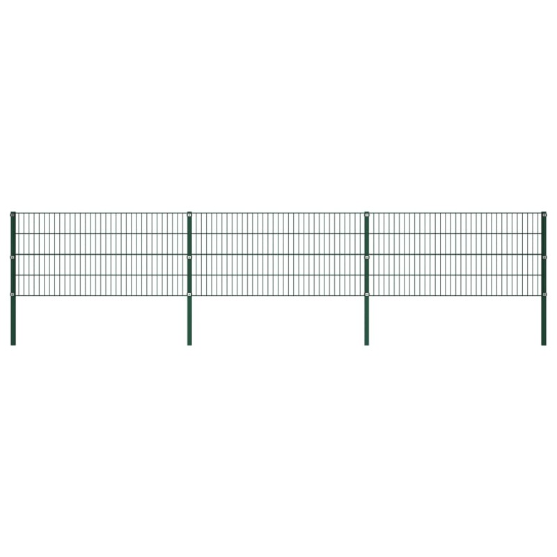 Zaunfeld mit Pfosten Eisen 5,1 x 0,8 m Grün Zaunfeld mit Pfosten Eisen 5,1 x 0,8 m Grün