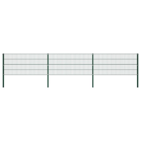 Zaunfeld mit Pfosten Eisen 5,1 x 0,8 m Grün