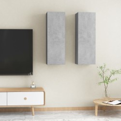 vidaXL TV-Schränke 2 Stk. Betongrau 30,5x30x90 cm Holzwerkstoff