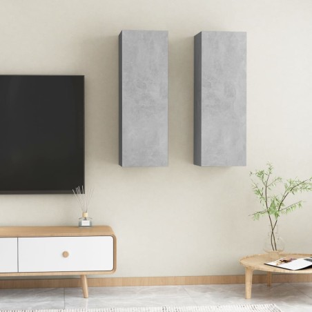 vidaXL TV-Schränke 2 Stk. Betongrau 30,5x30x90 cm Holzwerkstoff