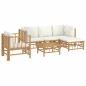 vidaXL 6-tlg. Garten-Lounge-Set mit Cremeweißen Kissen Bambus vidaXL 6-tlg. Garten-Lounge-Set mit Cremeweißen Kissen Bambus