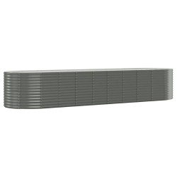 vidaXL Hochbeet Pulverbeschichteter Stahl 396x100x68 cm Grau