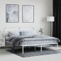 vidaXL Bettgestell mit Kopfteil Metall Weiß 160x200 cm vidaXL Bettgestell mit Kopfteil Metall Weiß 160x200 cm