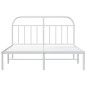 vidaXL Bettgestell mit Kopfteil Metall Weiß 160x200 cm vidaXL Bettgestell mit Kopfteil Metall Weiß 160x200 cm