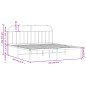 vidaXL Bettgestell mit Kopfteil Metall Weiß 160x200 cm vidaXL Bettgestell mit Kopfteil Metall Weiß 160x200 cm