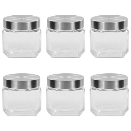 vidaXL Vorratsgläser mit Silbernem Deckel 6 Stk. 800 ml