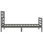 vidaXL Massivholzbett mit Kopfteil Grau 90x200 cm vidaXL Massivholzbett mit Kopfteil Grau 90x200 cm