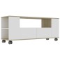 vidaXL TV-Schrank Weiß Sonoma-Eiche 120x35x48 cm Holzwerkstoff vidaXL TV-Schrank Weiß Sonoma-Eiche 120x35x48 cm Holzwerkstoff