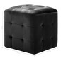 Pouf 2 Stk. Schwarz 30x30x30 cm Samtstoff Pouf 2 Stk. Schwarz 30x30x30 cm Samtstoff