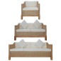 3-tlg. Sofagarnitur mit Auflagen Natur Rattan 3-tlg. Sofagarnitur mit Auflagen Natur Rattan