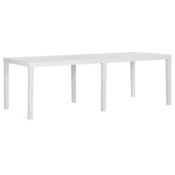 vidaXL Gartentisch 220x90x72 cm PP Weiß