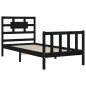 vidaXL Massivholzbett mit Kopfteil Schwarz 90x200 cm vidaXL Massivholzbett mit Kopfteil Schwarz 90x200 cm