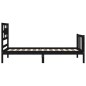 vidaXL Massivholzbett mit Kopfteil Schwarz 90x200 cm vidaXL Massivholzbett mit Kopfteil Schwarz 90x200 cm