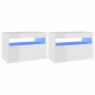 vidaXL TV-Schränke mit LED-Leuchten 2 Stk. Hochglanz-Weiß 60x35x40 cm vidaXL TV-Schränke mit LED-Leuchten 2 Stk. Hochglanz-Weiß 60x35x40 cm