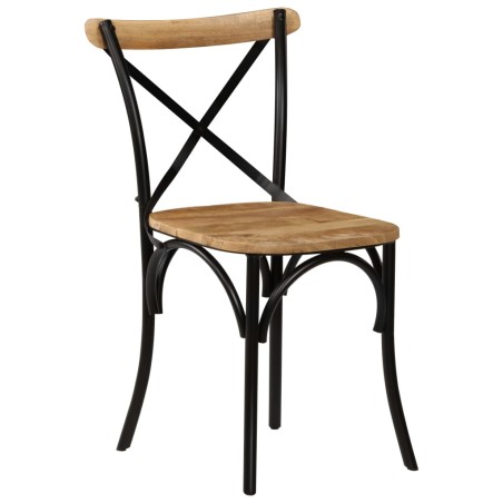 vidaXL Esszimmerstühle 6 Stk. Schwarz Mango-Massivholz