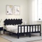 vidaXL Massivholzbett mit Kopfteil Schwarz 140x190 cm vidaXL Massivholzbett mit Kopfteil Schwarz 140x190 cm