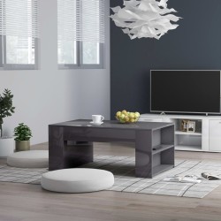 vidaXL Couchtisch Hochglanz-Grau 100x60x42 cm Holzwerkstoff