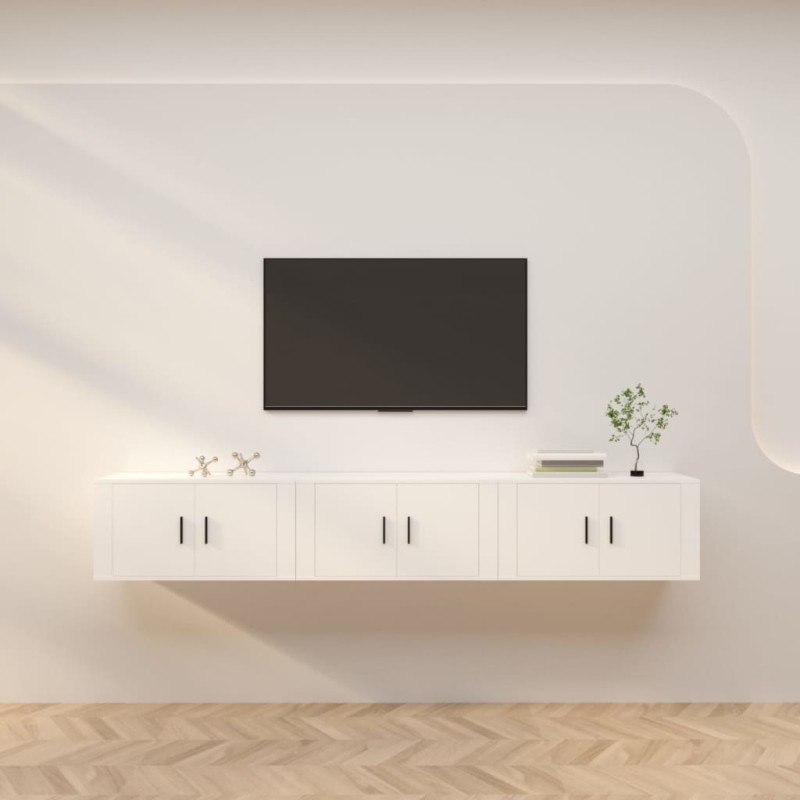 vidaXL TV-Wandschränke 3 Stk. Weiß 80x34,5x40 cm vidaXL TV-Wandschränke 3 Stk. Weiß 80x34,5x40 cm