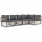 vidaXL 5-tlg. Garten-Lounge-Set mit Kissen Anthrazit Poly Rattan vidaXL 5-tlg. Garten-Lounge-Set mit Kissen Anthrazit Poly Rattan
