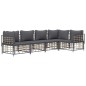 vidaXL 5-tlg. Garten-Lounge-Set mit Kissen Anthrazit Poly Rattan vidaXL 5-tlg. Garten-Lounge-Set mit Kissen Anthrazit Poly Rattan