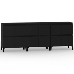 vidaXL Sideboards 3 Stk. Schwarz 60x35x70 cm Holzwerkstoff