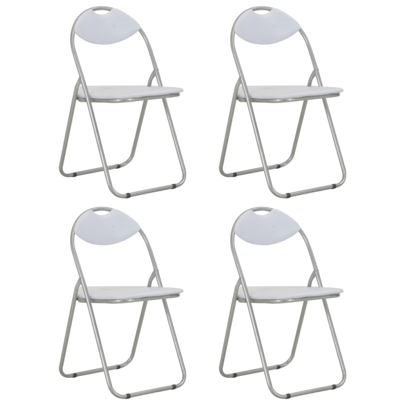 Klappbare Esszimmerstühle 4 Stk. Weiß Kunstleder Klappbare Esszimmerstühle 4 Stk. Weiß Kunstleder
