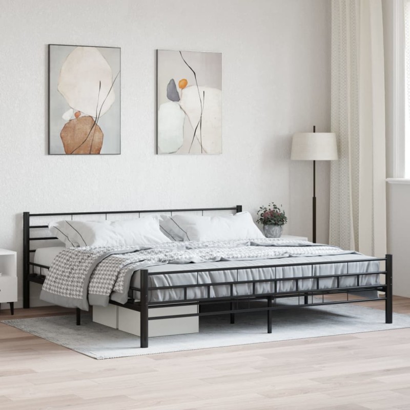 vidaXL Bettgestell Schwarz Stahl 180×200 cm vidaXL Bettgestell Schwarz Stahl 180×200 cm