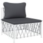 vidaXL 3-tlg. Garten-Lounge-Set mit Kissen Weiß Stahl vidaXL 3-tlg. Garten-Lounge-Set mit Kissen Weiß Stahl