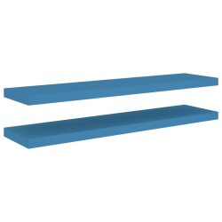 vidaXL Schweberegale 2 Stk. Blau 90x23,5x3,8 cm MDF