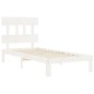 vidaXL Massivholzbett mit Kopfteil Weiß 100x200 cm vidaXL Massivholzbett mit Kopfteil Weiß 100x200 cm