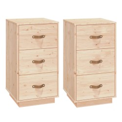  vidaXL Nachttische 2 Stk. 40x40x75 cm Massivholz Kiefer