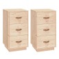 vidaXL Nachttische 2 Stk. 40x40x75 cm Massivholz Kiefer vidaXL Nachttische 2 Stk. 40x40x75 cm Massivholz Kiefer