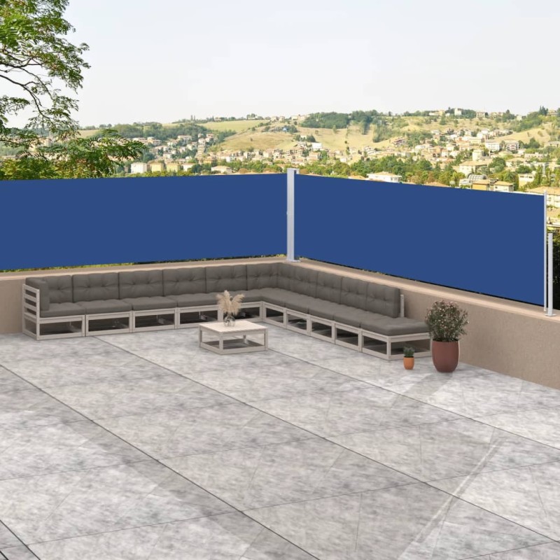 vidaXL Seitenmarkise Ausziehbar Blau 117x1000 cm vidaXL Seitenmarkise Ausziehbar Blau 117x1000 cm
