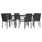 vidaXL 7-tlg. Garten-Essgruppe mit Kissen Poly Rattan und Stahl vidaXL 7-tlg. Garten-Essgruppe mit Kissen Poly Rattan und Stahl