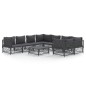 vidaXL 9-tlg. Garten-Lounge-Set mit Kissen Anthrazit Stahl vidaXL 9-tlg. Garten-Lounge-Set mit Kissen Anthrazit Stahl