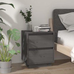vidaXL Nachttisch Grau 40x35x50 cm Massivholz Kiefer