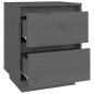 vidaXL Nachttisch Grau 40x35x50 cm Massivholz Kiefer vidaXL Nachttisch Grau 40x35x50 cm Massivholz Kiefer