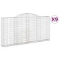 vidaXL Gabionen mit Hochbogen 9 Stk. 300x30x140/160cm Verzinktes Eisen vidaXL Gabionen mit Hochbogen 9 Stk. 300x30x140/160cm Verzinktes Eisen