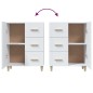 vidaXL Sideboard Hochglanz-Weiß 69,5x34x90 cm Holzwerkstoff vidaXL Sideboard Hochglanz-Weiß 69,5x34x90 cm Holzwerkstoff