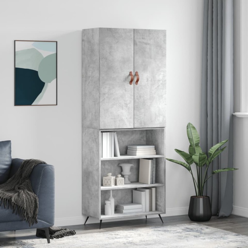 Highboard Betongrau 69,5x34x180 cm Holzwerkstoff Highboard Betongrau 69,5x34x180 cm Holzwerkstoff