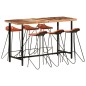 7-tlg. Bar-Set Altholz Massiv und Echtleder 7-tlg. Bar-Set Altholz Massiv und Echtleder