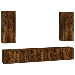 vidaXL 6-tlg. TV-Schrank-Set Räuchereiche Holzwerkstoff
